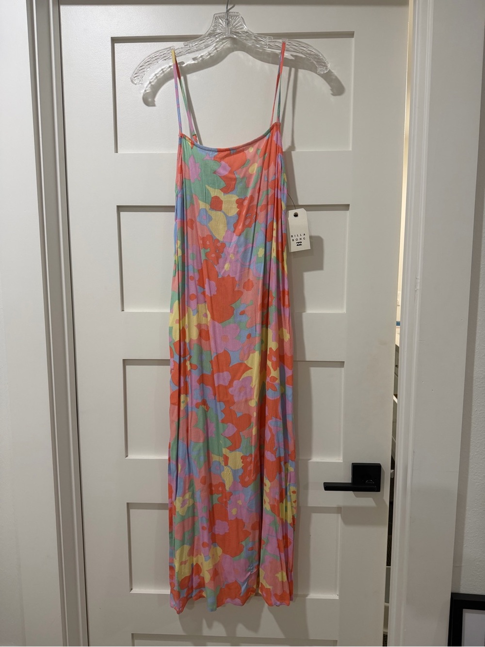 Billabong Floral Slip Maxi Dress in Coral, Lavender, Mint & Yellow